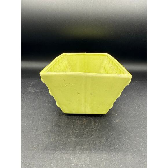 Antique Art Pottery Rectangle Planter Bowl Cont Centerpiece - Green - Picture 2 of 8